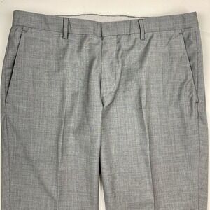 Hugo Boss Dress Pants Straight Wool Cashmere Gray Flat 34Wx28L E03250‎